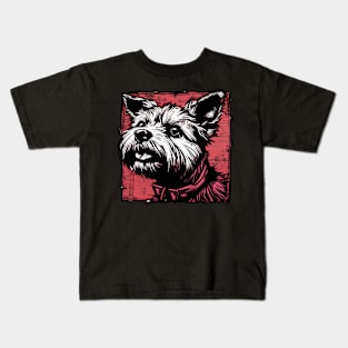 Retro Art Cairn Terrier Dog Lover Kids T-Shirt